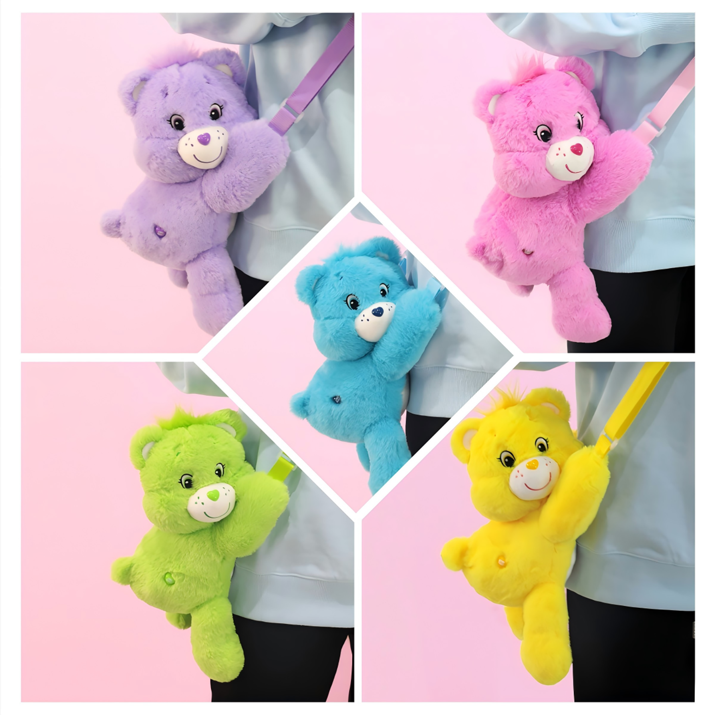 Mini Backpack Purse - Care Bears Cute Plush Crossbody Bag