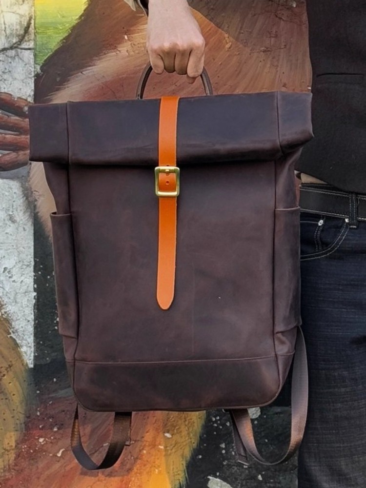 Large Capacity Mens Genuine Le – Leather Backpack Vintage Bewertung und Preis