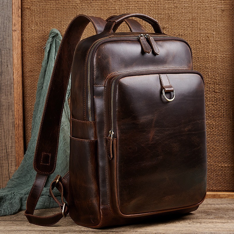 Men's Top Grain Waxed Leather  – Leather Backpack Vintage Bewertung und Preis