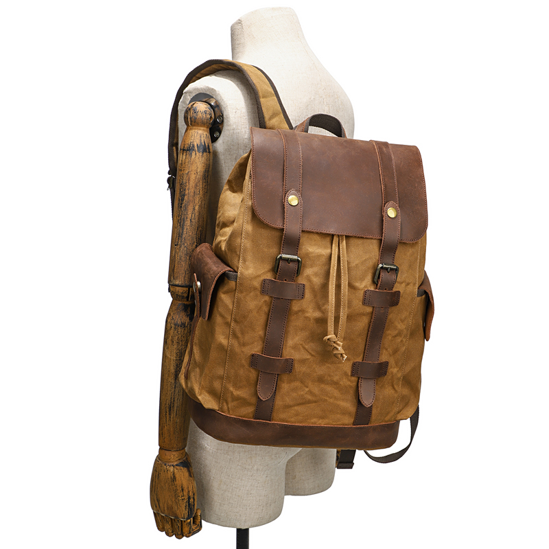 Men's Backpack Vintage Waxed C – Leather Backpack Vintage Bewertung und Preis