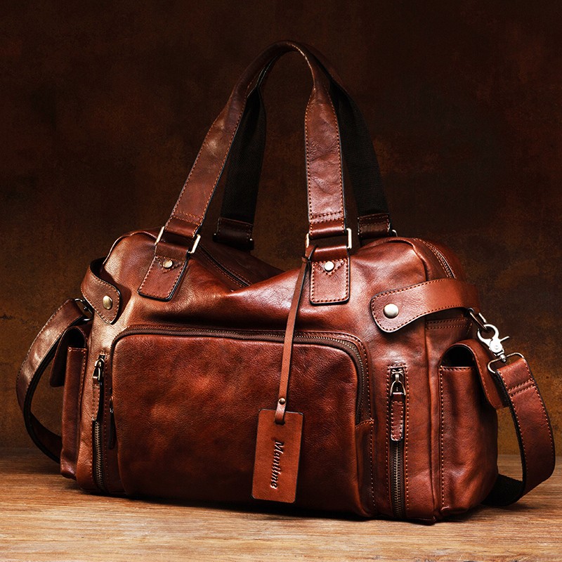 Vintage vegetable tanned leath – Canvas Backpack Casual Bewertung und Preis