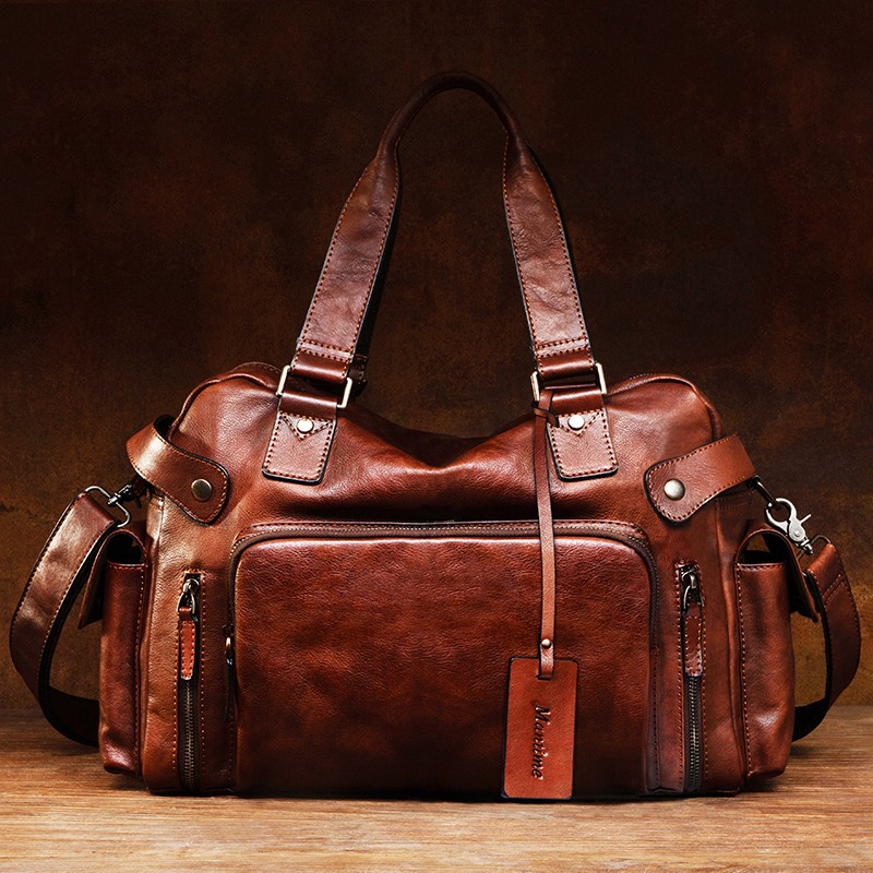 Vintage vegetable tanned leath – Canvas Backpack Casual Bewertung und Preis