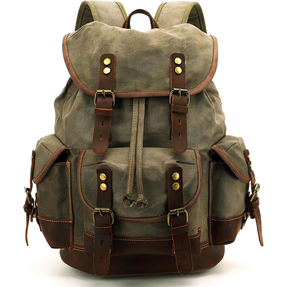 Vintage Canvas Leather Backpac – Leather Backpack Vintage Bewertung und Preis