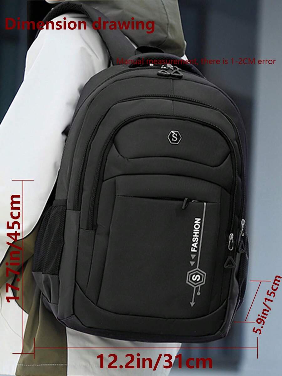 Multi-Compartment Letter Print – Laptop Backpack 15.6 Bewertung und Preis