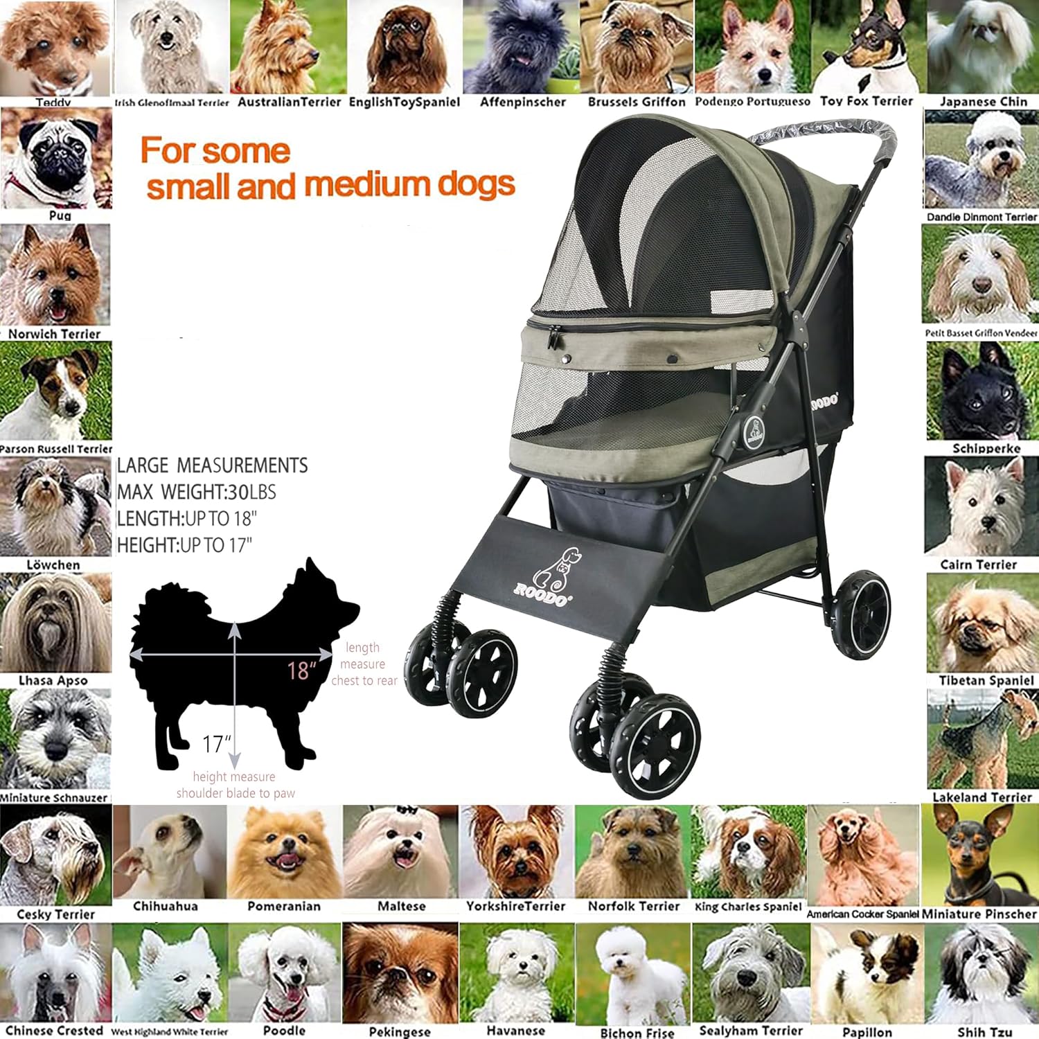 4 Wheel Dog Cat Pet Stroller,  – Foldable Backpack Small Bewertung und Preis