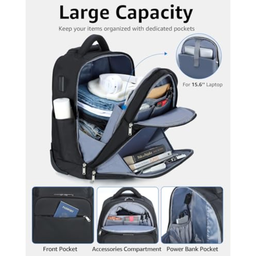 Rolling Backpack 30L Travel La – Laptop Backpack 15.6 Bewertung und Preis