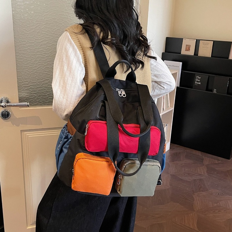 Multi-pocket Checkered Youth B – Canvas Backpack Casual Bewertung und Preis
