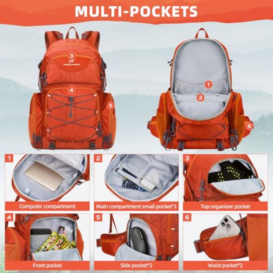 Hiking Backpack, 40L Waterproo – Rain Cover Backpack Bewertung und Preis