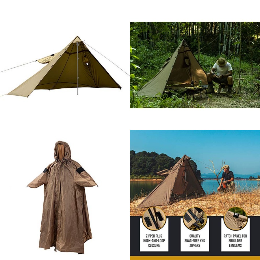 TENTSFORMER Hooded Poncho 4-in – Rain Cover Backpack Bewertung und Preis