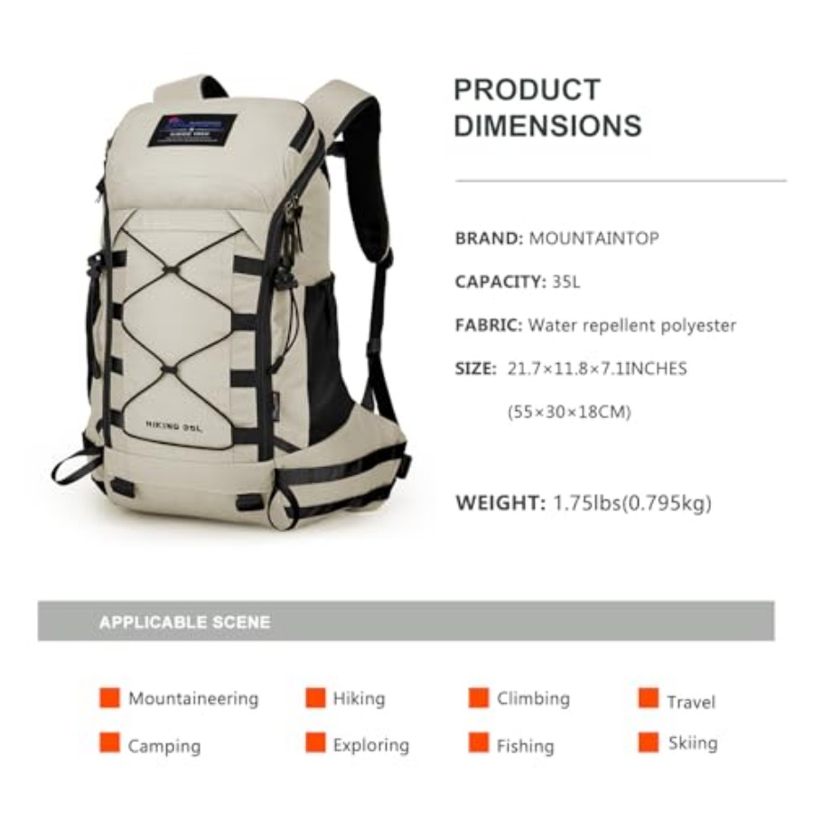 35L Hiking Backpack, Lightweig – Rain Cover Backpack Bewertung und Preis