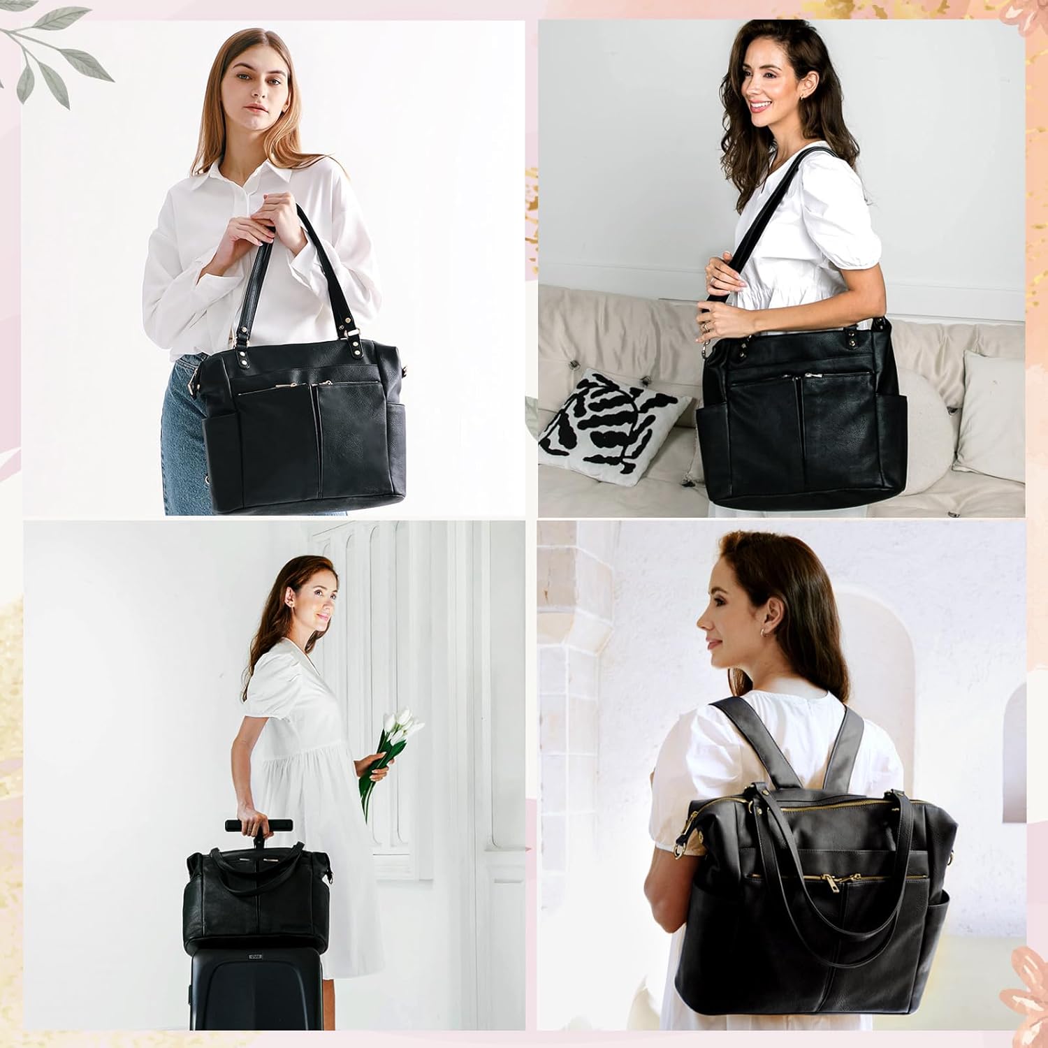4-in-1 Leather Diaper Bag Back – Backpack Diaper Bag Bewertung und Preis